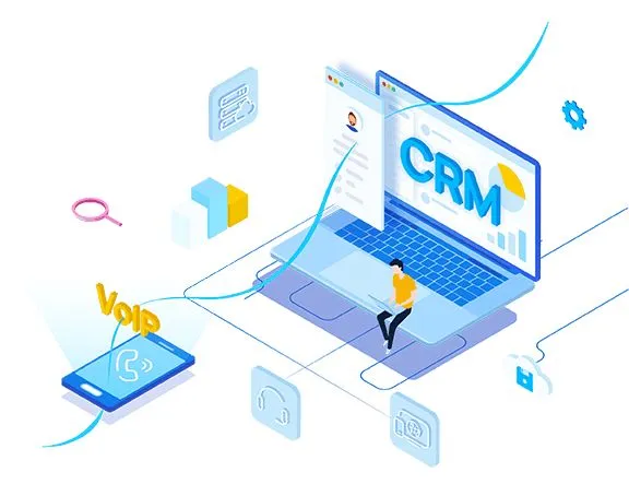 Custom CRM software dashboard illustration