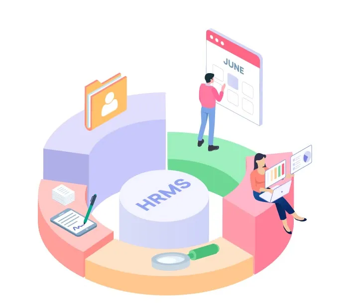 HR management software dashboard illustration